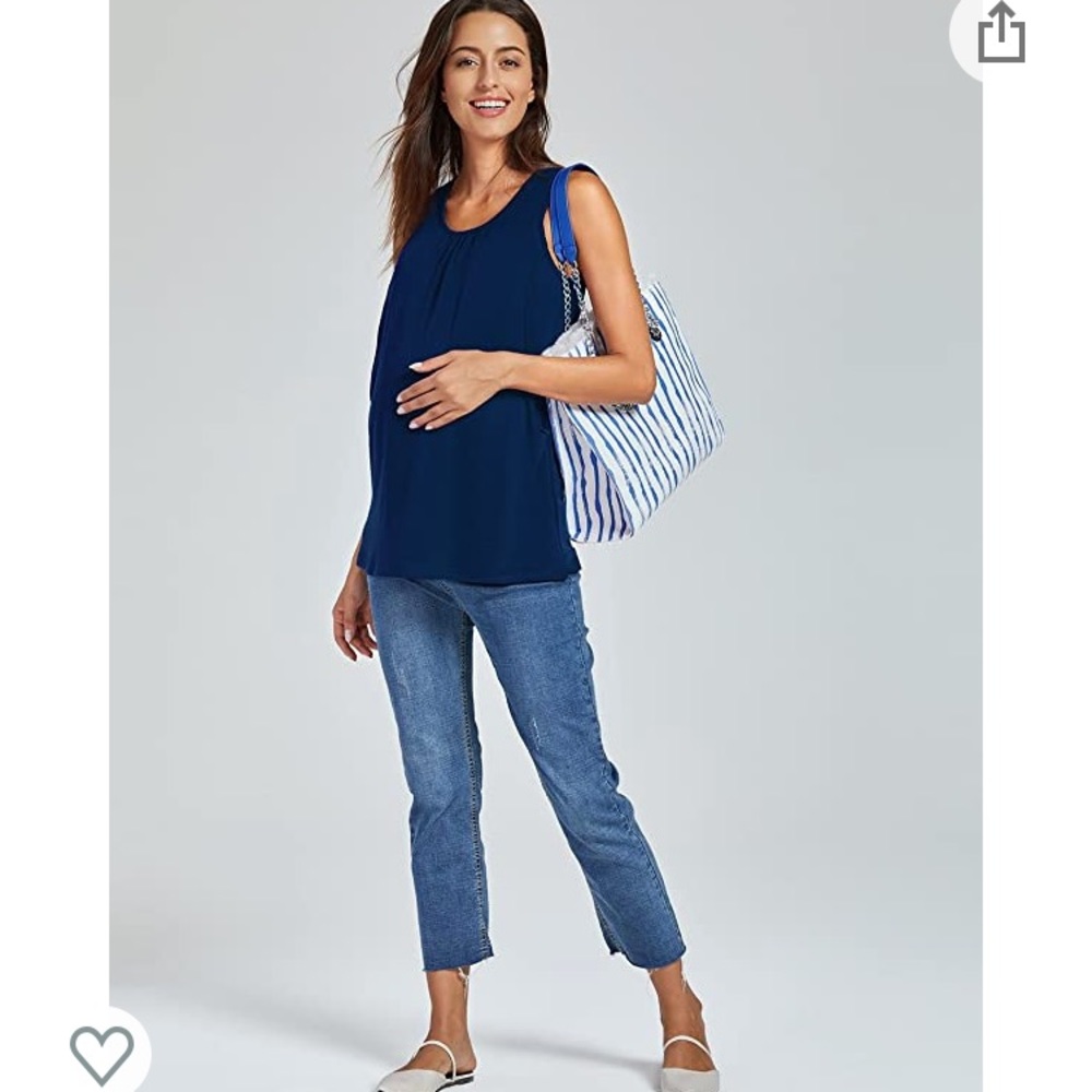 Nursing top Large maternity shirt pumping blue - Picture 3 of 6